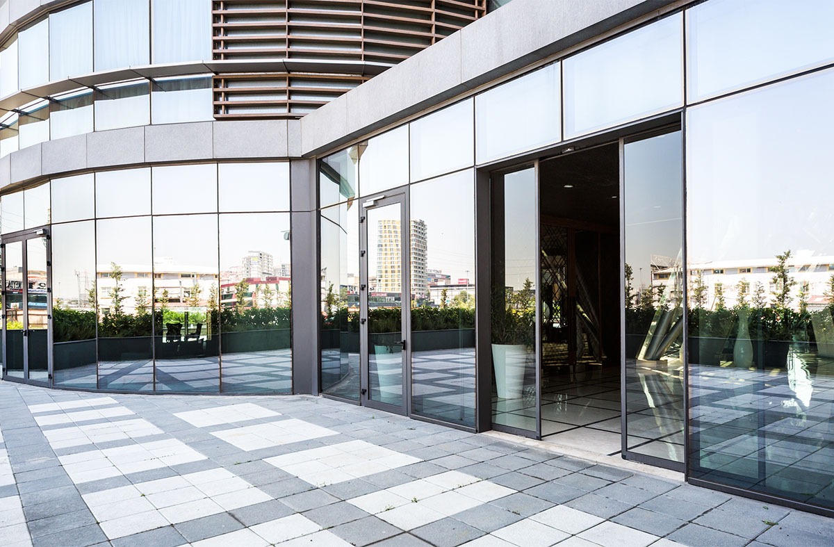 Otomatik açılır kapanır hastane avm ofis için fotoselli cam kapı