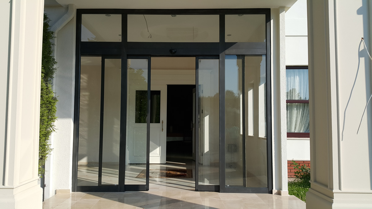 Otomatik açılır kapanır hastane avm ofis için fotoselli cam kapı